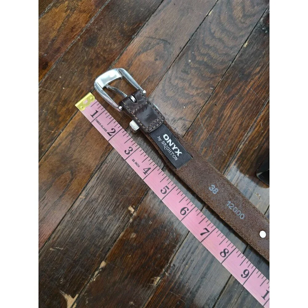 Onyx by Brighton Leather Black Brown Golf Belt